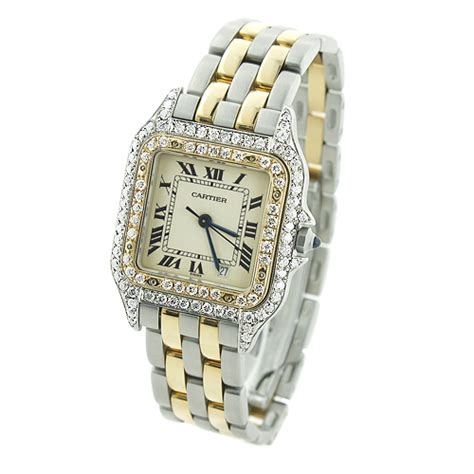 cartier panthère mini two tone|cartier panthere diamond bezel.